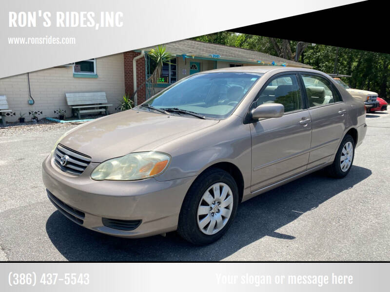 2003 Toyota Corolla for sale at RON'S RIDES,INC in Bunnell FL