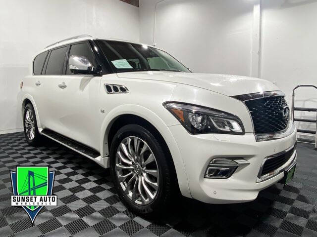 2015 Infiniti QX80 for sale at Sunset Auto Wholesale in Tacoma WA