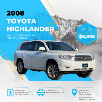 2008 Toyota Highlander Hybrid for sale at Jones Car Company in Salem VA