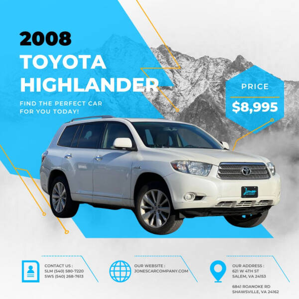 2008 Toyota Highlander Hybrid for sale at Jones Car Company in Salem VA