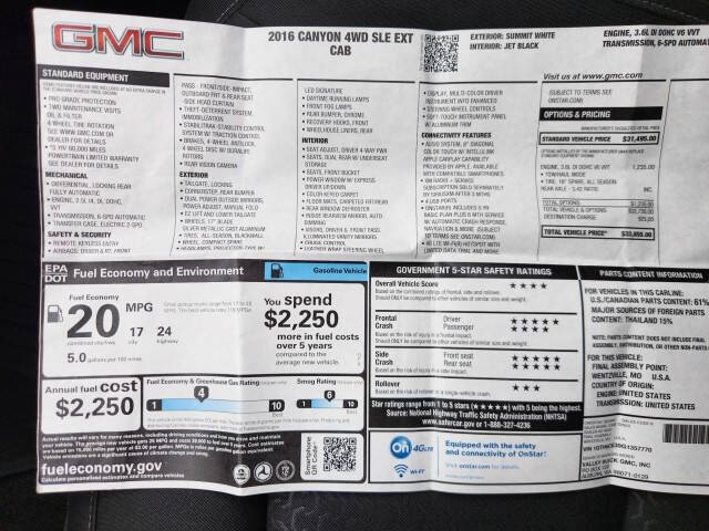 2016 GMC Canyon SLE