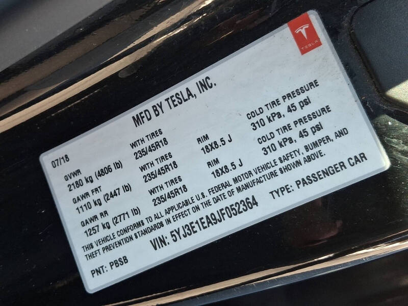 2018 Tesla Model 3 Long Range