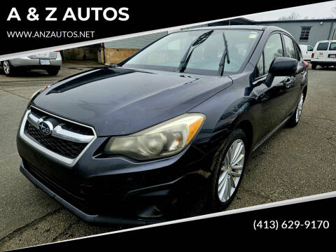 2012 Subaru Impreza for sale at A & Z AUTOS in Westfield MA