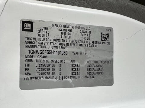 2017 Chevrolet Express LS 2500