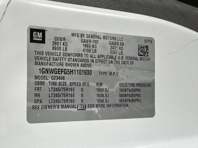 2017 Chevrolet Express LS 2500