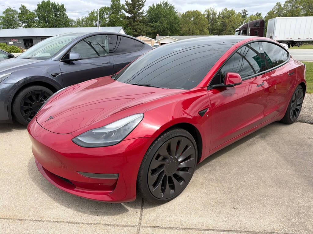 Red 2022 Tesla Model 3 Performance AWD Performance 4dr Sedan 1
