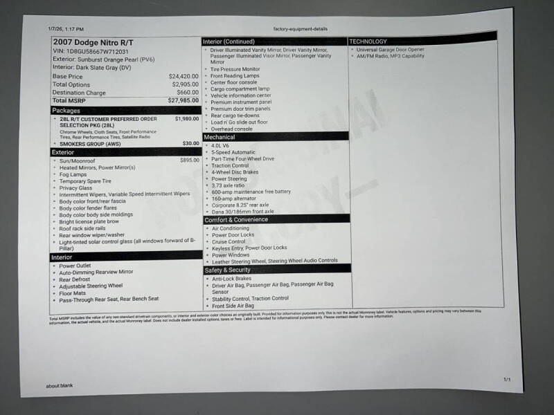 2007 Dodge Nitro R/T