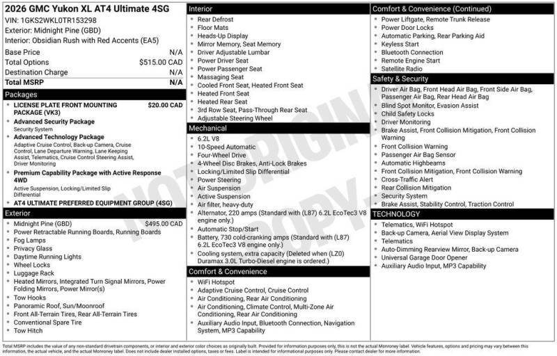 2026 GMC Yukon XL AT4 Ultimate