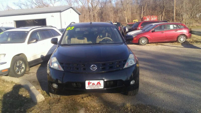 2003 Nissan Murano for sale at F & A Auto Sales in Sioux City IA