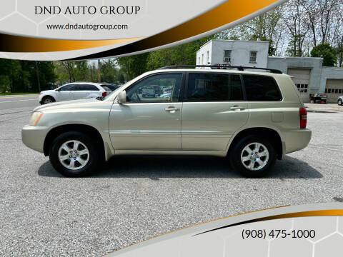 2003 Toyota Highlander for sale at DND AUTO GROUP in Belvidere NJ
