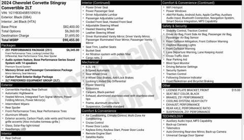 2024 Chevrolet Corvette Stingray