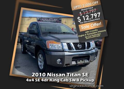 2010 Nissan Titan for sale at Virginia Auto Mall in Woodford VA