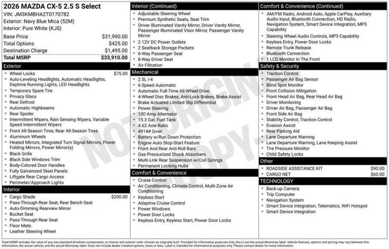 2026 Mazda CX-5 2.5 S Select