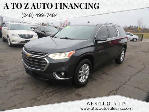 2018 Chevrolet Traverse for sale at A to Z Auto Financing in Waterford MI