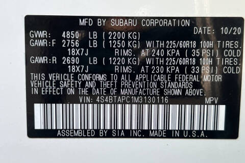 2021 Subaru Outback Touring