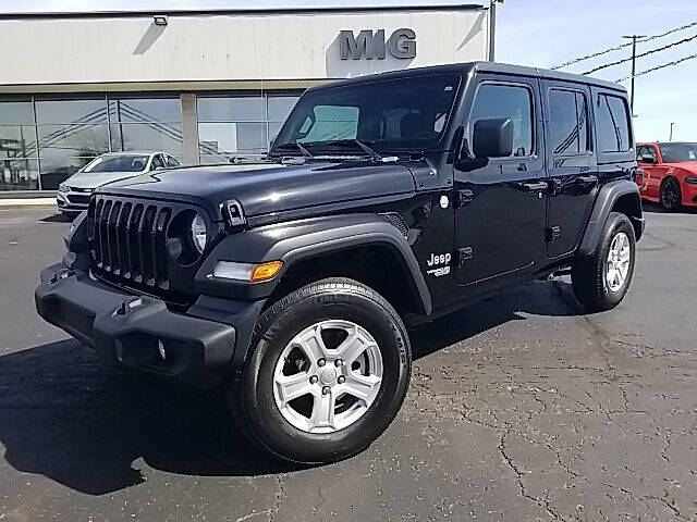 Used 2020 Jeep Wrangler Unlimited Sport S with VIN 1C4HJXDN2LW108961 for sale in Bellefontaine, OH