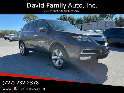 2012 Acura MDX for sale at David Family Auto, Inc. in New Port Richey FL