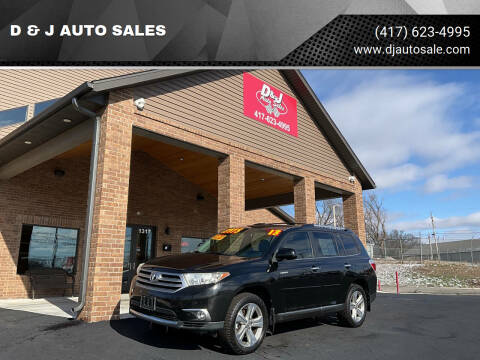 2013 Toyota Highlander for sale at D & J AUTO SALES in Joplin MO