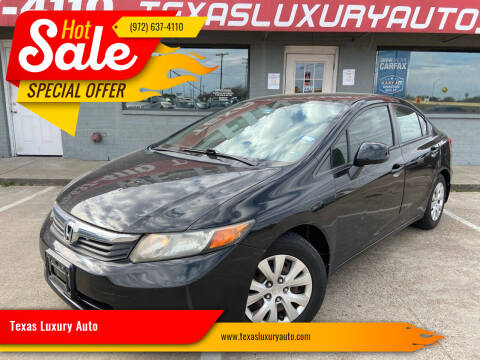 2012 Honda Civic for sale at Texas Luxury Auto in Cedar Hill TX