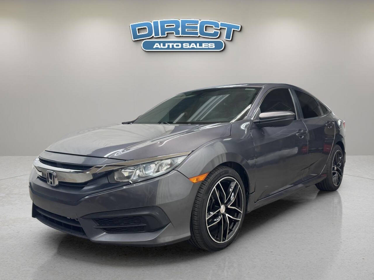 2017 Honda Civic LX 4dr Sedan CVT - Gray exterior view 3