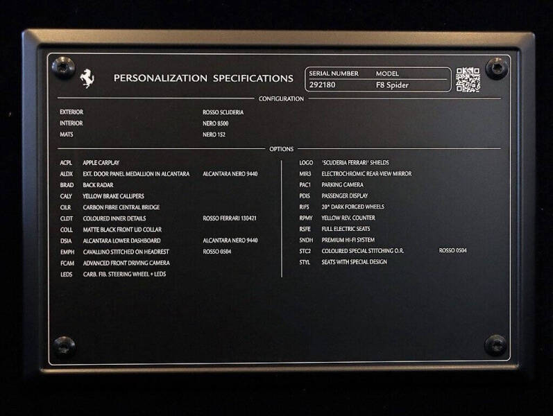 2023 Ferrari F8 Spider