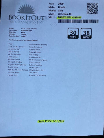 2020 Honda Civic LX