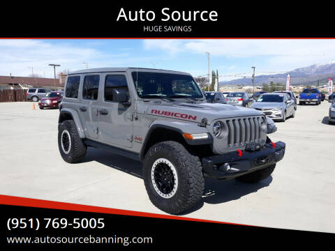 2020 Jeep Wrangler Unlimited for sale at Auto Source in Banning CA
