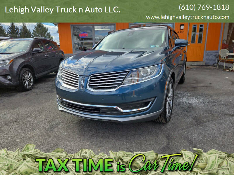 2016 Lincoln MKX for sale at Lehigh Valley Truck n Auto LLC. in Schnecksville PA