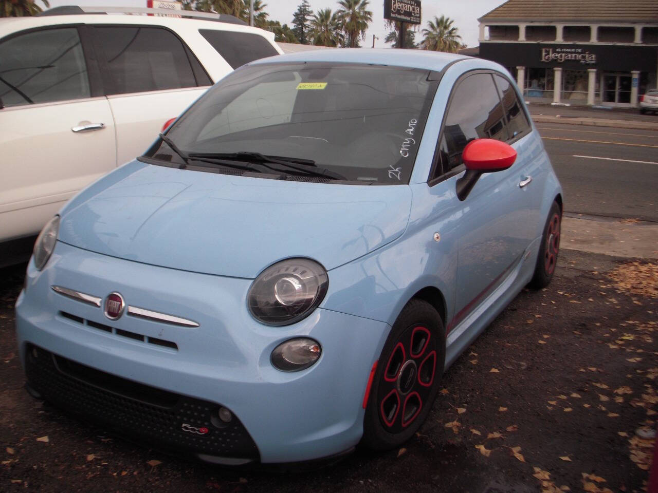Turquoise 2017 FIAT 500e Base Base 2dr Hatchback 1