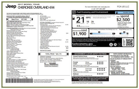 2017 Jeep Cherokee Overland