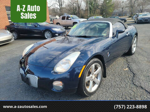 2006 Pontiac Solstice for sale at A-Z Auto Sales in Newport News VA