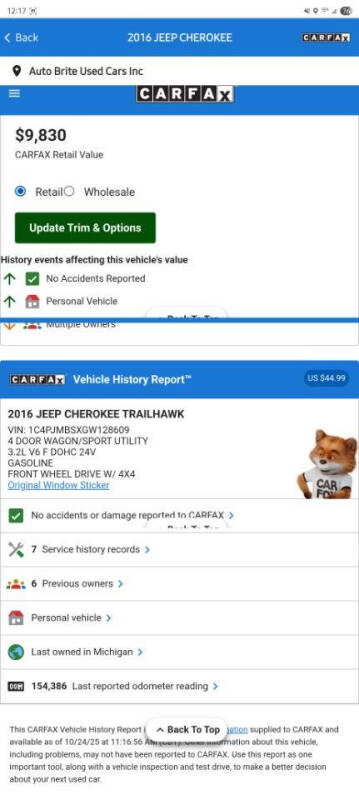 2016 Jeep Cherokee Trailhawk