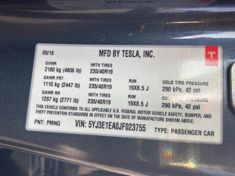 2018 Tesla Model 3 Long Range