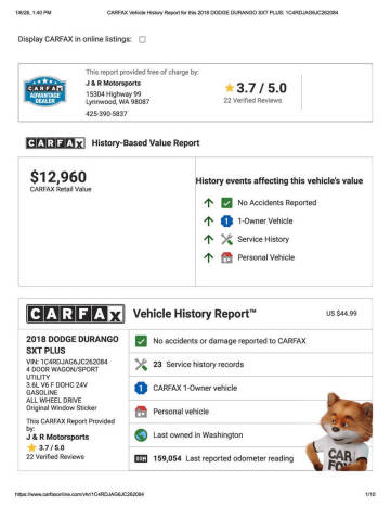 2018 Dodge Durango SXT Plus