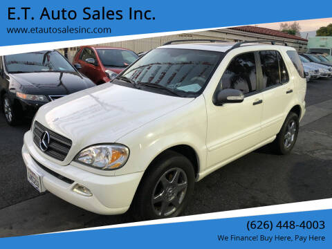 2002 Mercedes-Benz M-Class for sale at E.T. Auto Sales Inc. in El Monte CA