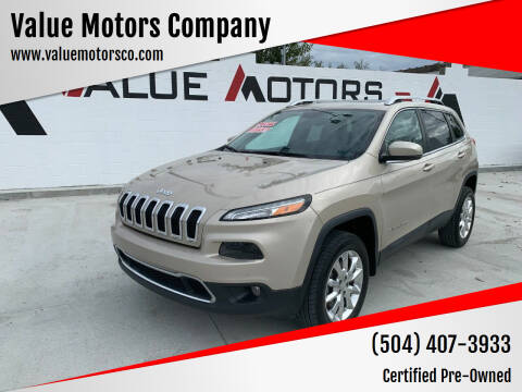 2015 Jeep Cherokee for sale at Value Motors Company in Marrero LA