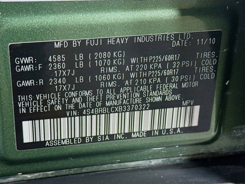 2011 Subaru Outback 2.5i Limited