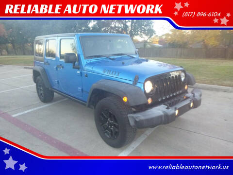 2016 Jeep Wrangler Unlimited for sale at RELIABLE AUTO NETWORK in Arlington TX