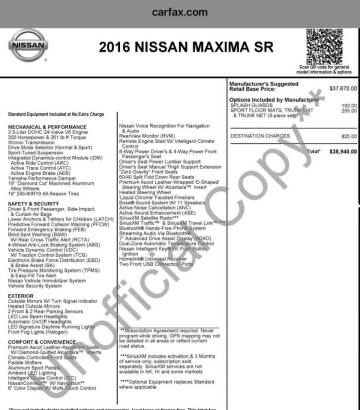 2016 Nissan Maxima Platinum