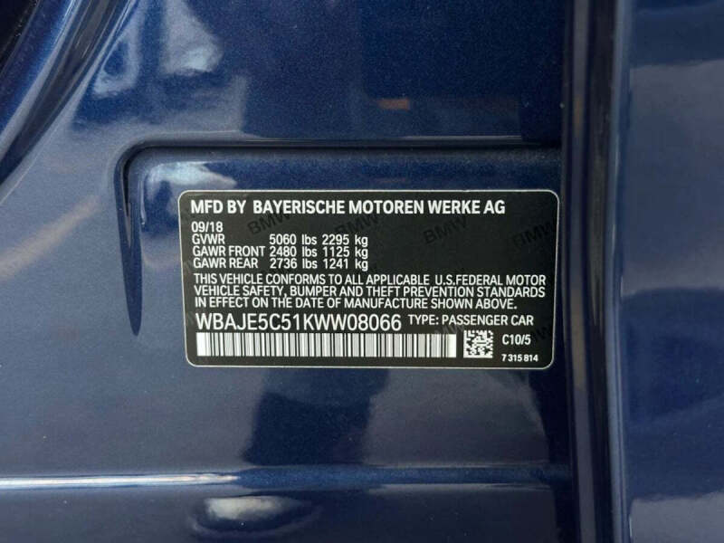 2019 BMW 5 Series 540i