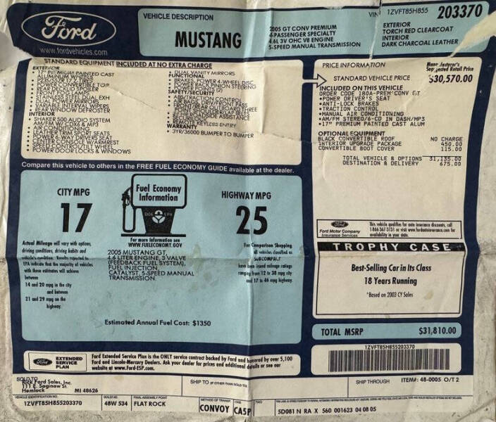 2005 Ford Mustang
