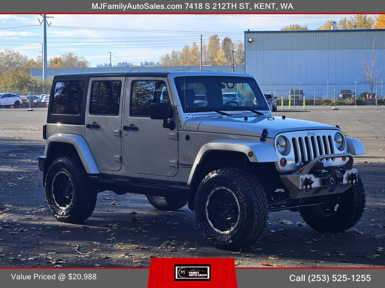 2012 Jeep Wrangler Unlimited for sale at MJ FAMILY AUTO SALES in Kent, WA