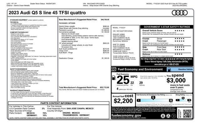 2023 Audi Q5 quattro S line Premium 45 TFSI
