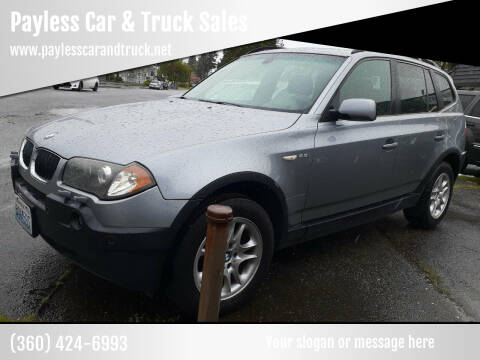 2004 BMW X3 for sale at Payless Car & Truck Sales in Mount Vernon WA