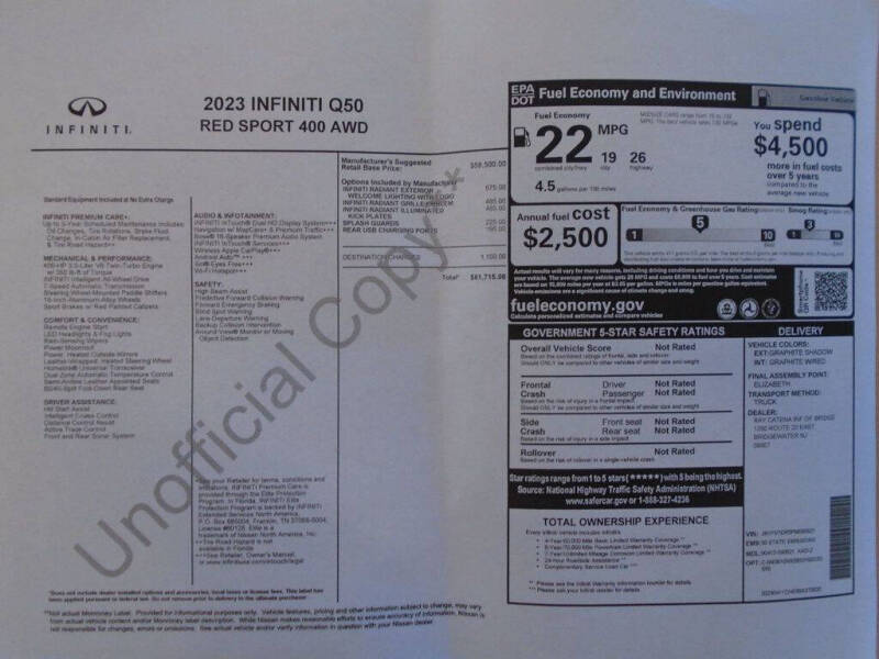 2023 Infiniti Q50 Red Sport 400