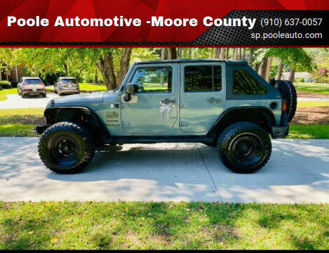 2015 Jeep Wrangler Unlimited for sale at Poole Automotive in Laurinburg NC