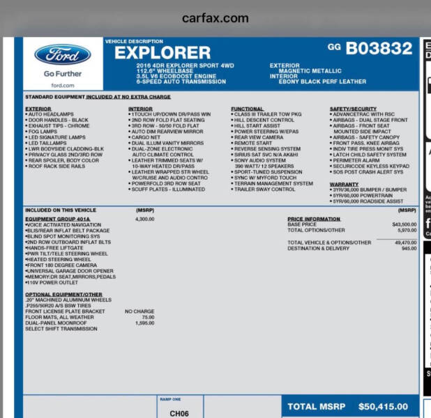 2016 Ford Explorer Sport