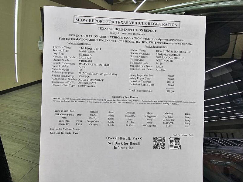 2017 Audi Q7 3.0T quattro Prestige