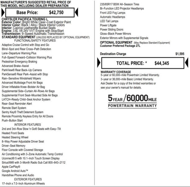 2024 Chrysler Pacifica Touring L