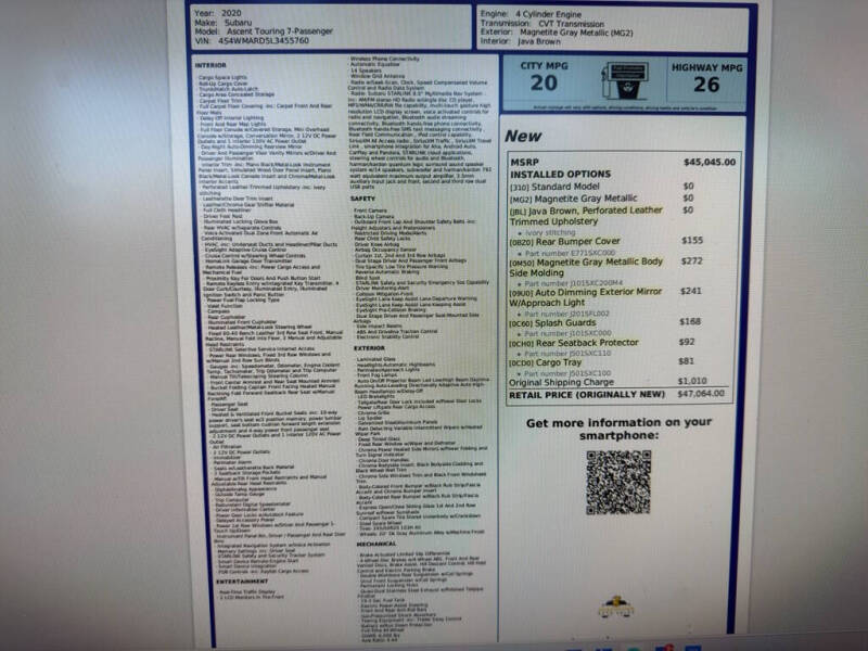 2020 Subaru Ascent Touring